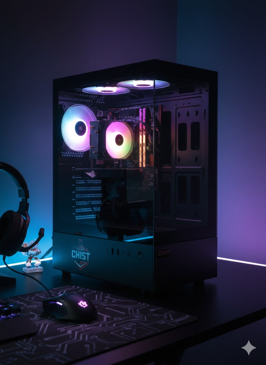 CHIST Radeon Vega GX32 Gaming PC – Ryzen 3 3200G | 8GB DDR4 RAM | 512GB NVMe SSD | Vega Graphics | WiFi Ready | 650W PSU