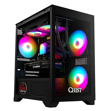CHIST Ryzen 7 5700X GTX 1050 Ti 4GB Gaming PC – 16GB RAM, 512GB NVMe SSD, WiFi-Bluetooth