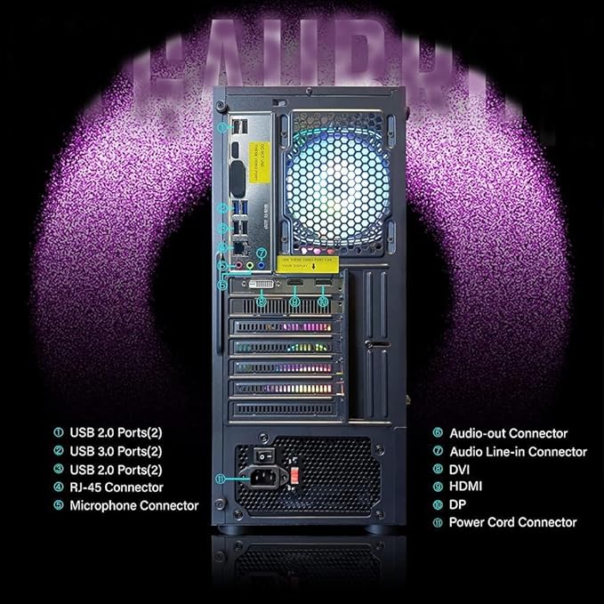 CHIST Gaming PC – AMD Ryzen 5 5600GT | Radeon Vega 7 Graphics | 16GB DDR4 RAM | 512GB NVMe SSD | WiFi & Bluetooth | 650W PSU