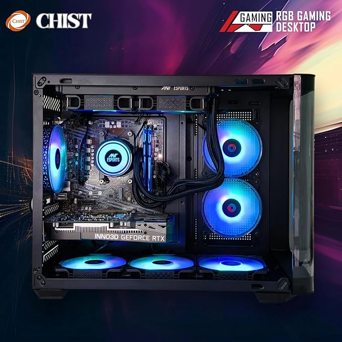 CHIST Ryzen 7 9700X RTX 3050 6GB Gaming PC – 32GB DDR5 RAM, 1TB NVMe SSD, WiFi-Bluetooth